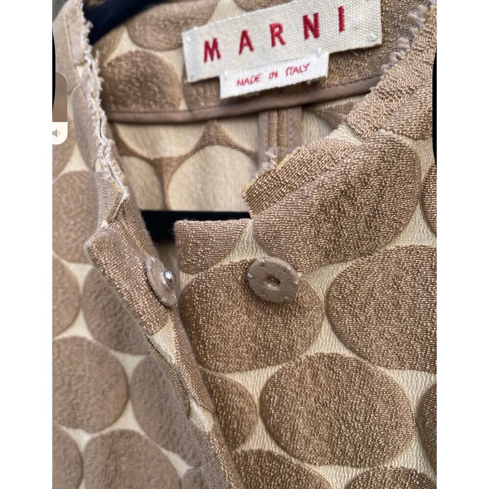 MARNI Pale Pink Circle Embroidered Trench Coat Sz. EU 44 US 14 - Picture 3 of 7